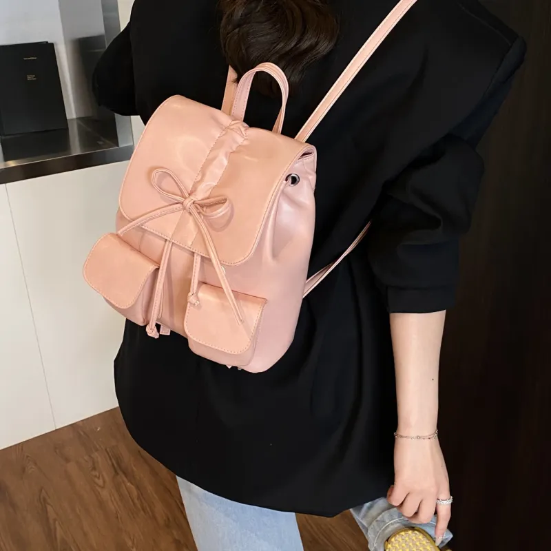 BGAY PU Backpack Women's Pink/Coffee-3