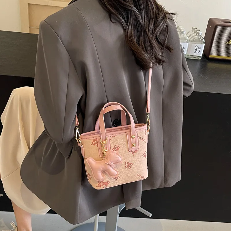 BGAY PU Basket Bag, Crossbody Handbag Women's Blue/Pink/Ecru/Black-12