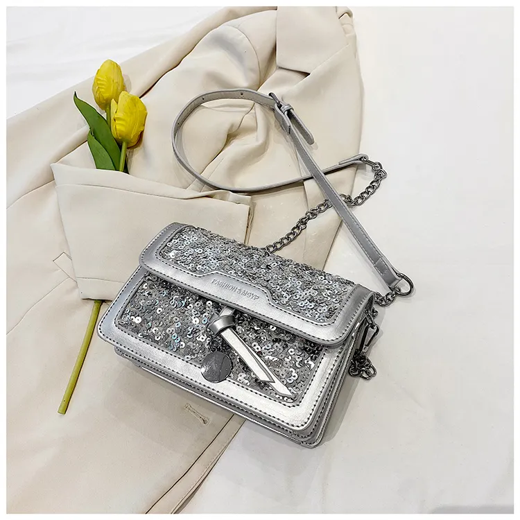 BGAY PU Shoulder Bag, Crossbody Bag Women's Black/Silver-9