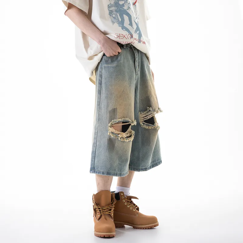 ICH MODE Denim Shorts Unisex Nostalgic Blue-4