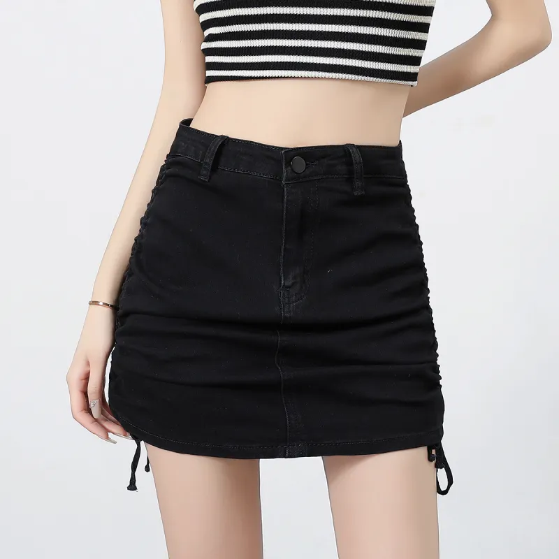 Silly Denim Short Skirts Women's Black-2