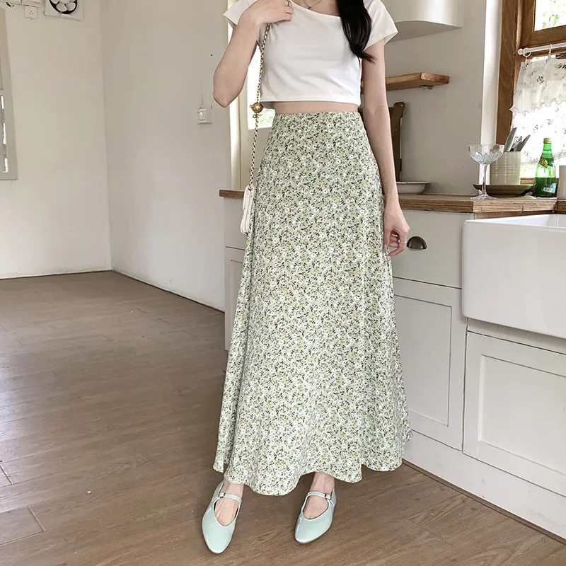 Bird Of Aussie Casual Long Skirts Women's Light Green-2