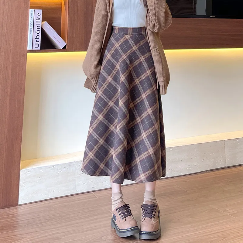 Bird Of Aussie Casual Long Skirts Women's Coffee-2
