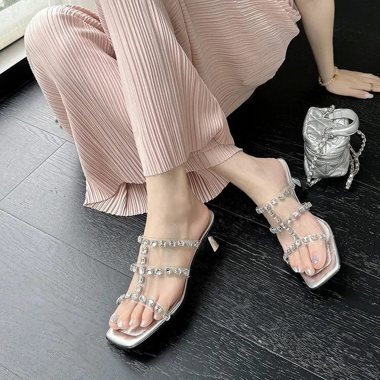 Yeezyy Reezy Slide Slippers Women's Silver-2