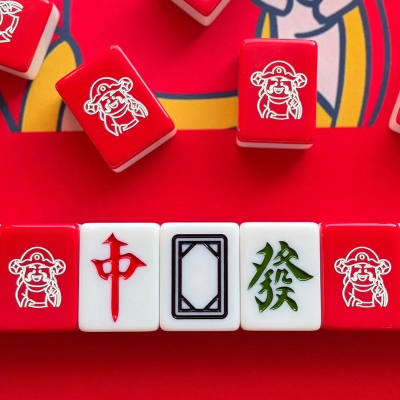 Imono Hand Carved Mahjong Tiles For Home Use Red Mahjong Box Board Games-22