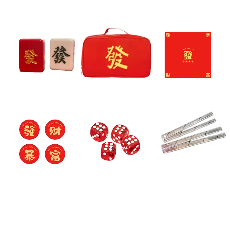 Imono Mahjong Small Size Mini Portable Travel Red Prosperity Cute 26mm/30mm Home Use Rolling Box Board Games-1