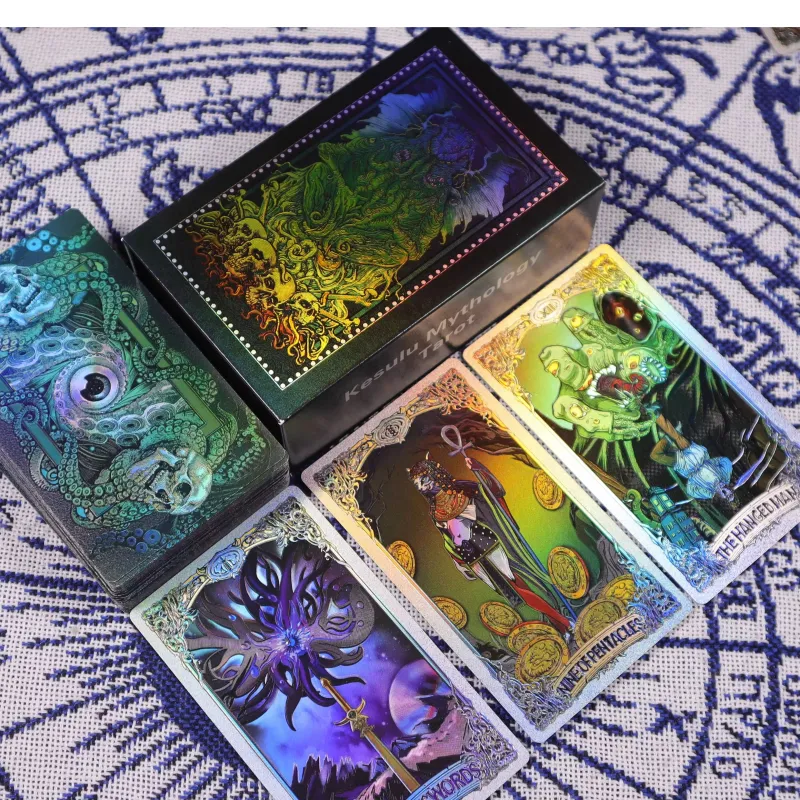 Imono Cthulhu Gold And Silver Tarot Cards Box With Gold Stamped And Color Printing Craft Collection Board Games-6