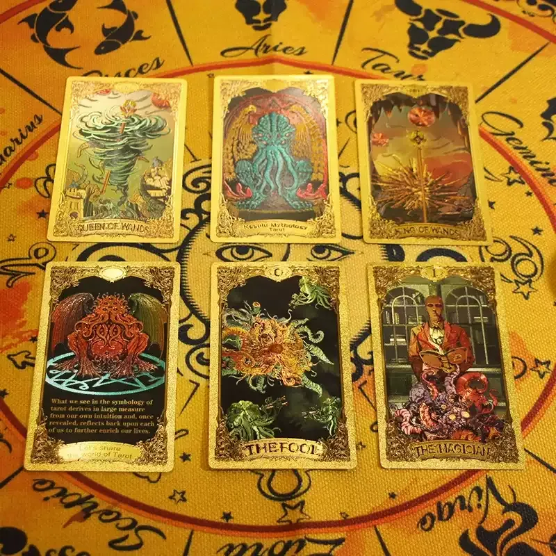 Imono Cthulhu Gold And Silver Tarot Cards Box With Gold Stamped And Color Printing Craft Collection Board Games-3