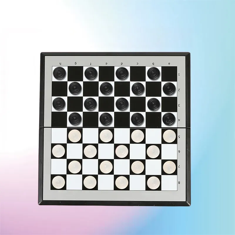 Imono 100 Square International Checkers Magnetic Foldable Board Specialized Western Checkers Board Games-4