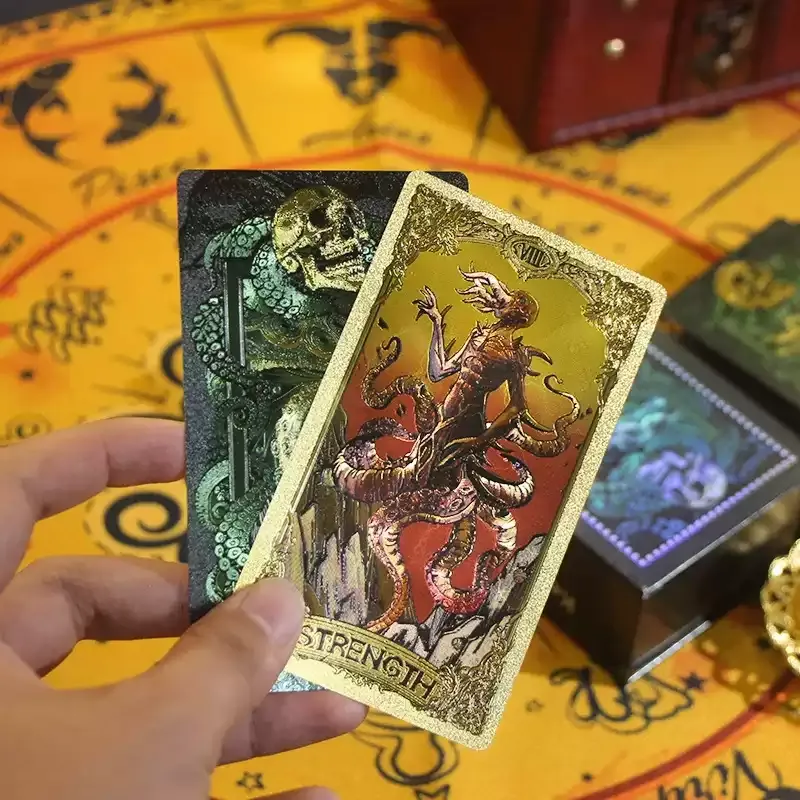 Imono Cthulhu Gold And Silver Tarot Cards Box With Gold Stamped And Color Printing Craft Collection Board Games-4