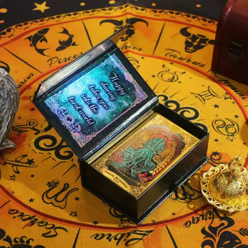 Imono Cthulhu Gold And Silver Tarot Cards Box With Gold Stamped And Color Printing Craft Collection Board Games-2