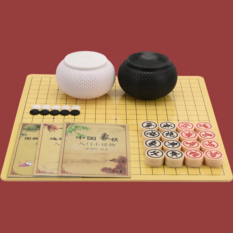 Imono Go Five In A Row Puzzle Black White Chess Chinese Chess 2 in 1 Board Games-3