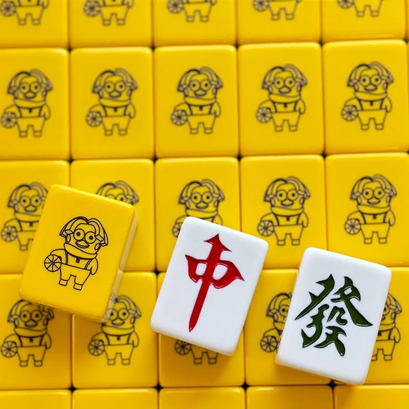 Imono Hand Crafted Mahjong Set For Home Use Yellow Koon Cartoon Style Cute Design Board Games-22