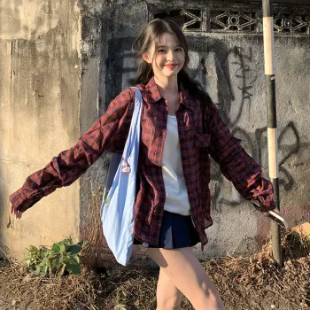 Tokyo Season Skirt Set Women's Two Piece Set Sweet Berry Holiday Vintage Red Check+Navy Blue