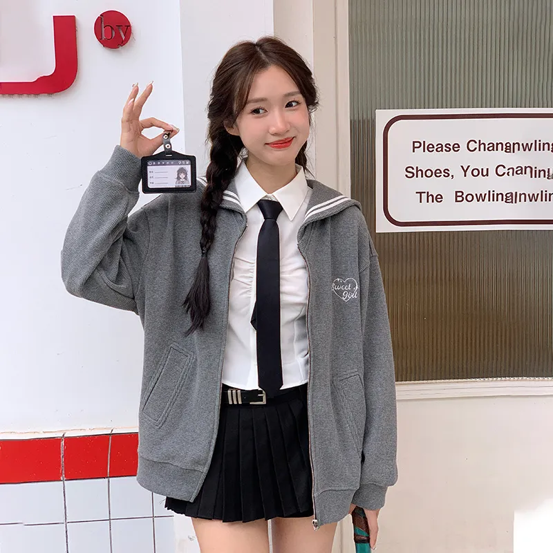Tokyo Season Sweatshirt Spring Fall Women's Gray-5