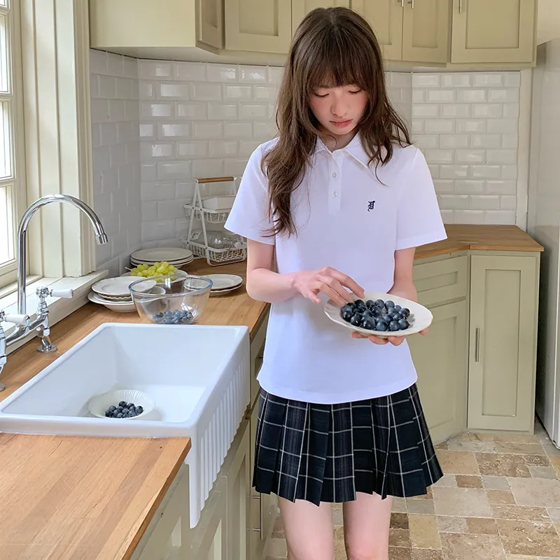 Tokyo Season Uniforms Women's Gift Box Set, White+Plaid Skirt Adjustable Waist Comes With Small Accessories+Hanging Tag-4