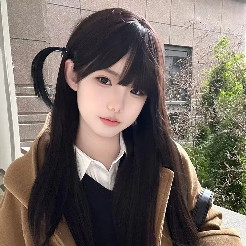 Tokyo Season Uniforms Women's Camel Coat Lining Padded+Black And White Plaid Skirt, Comes With Cardigan+Bow Tie+Badge-4