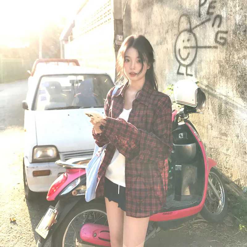 Tokyo Season Shirt Women's Red Plaid-4
