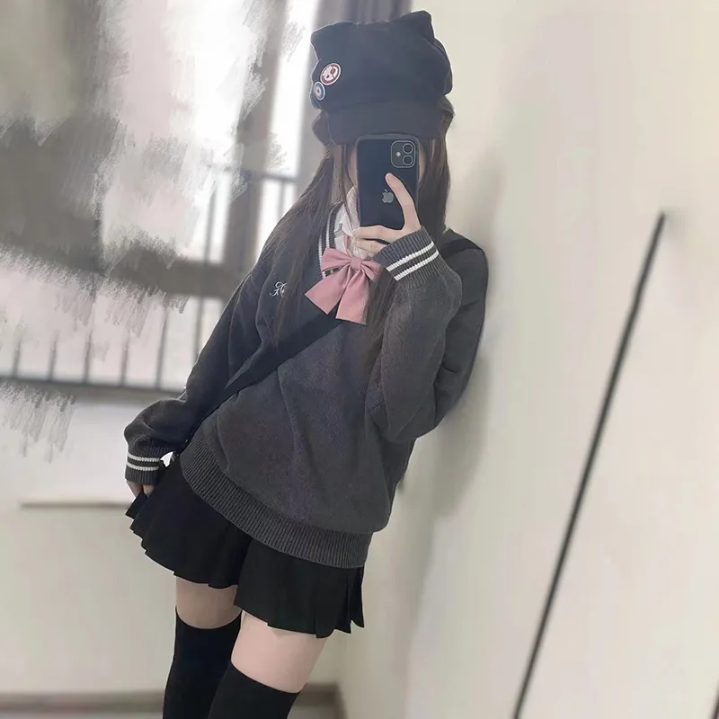 Tokyo Season Sweater Fall Winter Women's Gray-4