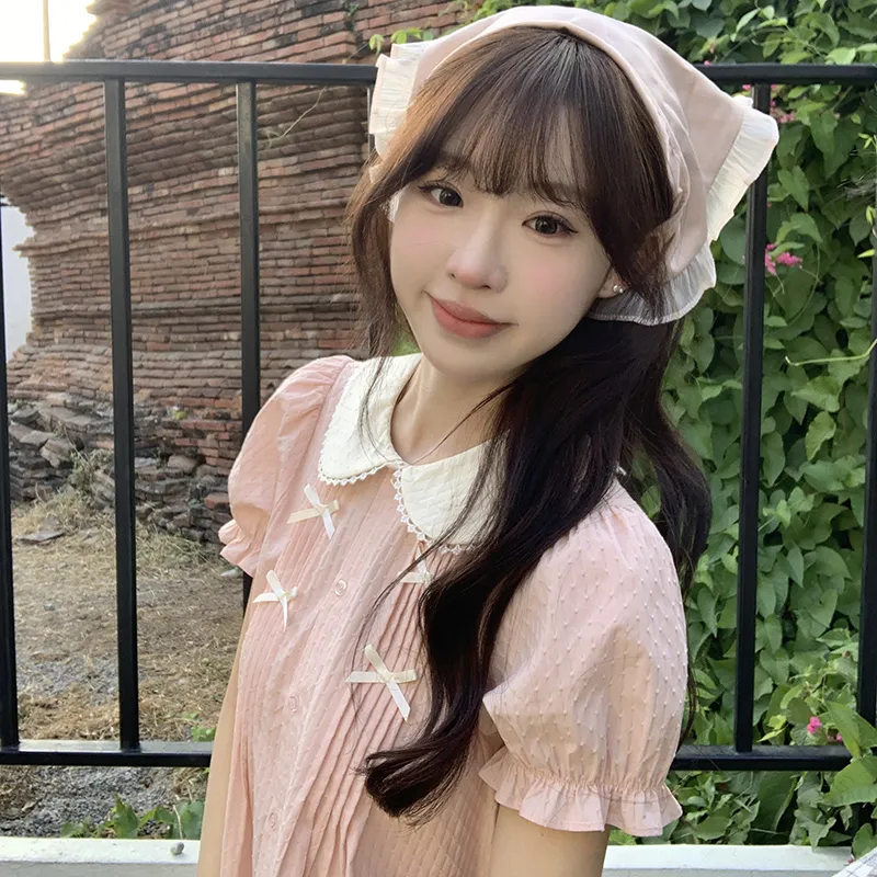 Tokyo Season Skirt Set Women's Two Piece Set Pink+White-4