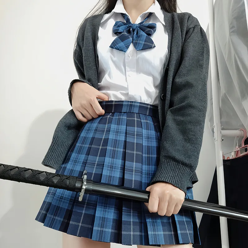 Tokyo Season Casual Short Skirts Women's Whale Fall, Plaid Skirt-40