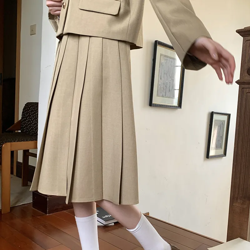 Tokyo Season Casual Long Skirt Women's Brown-8