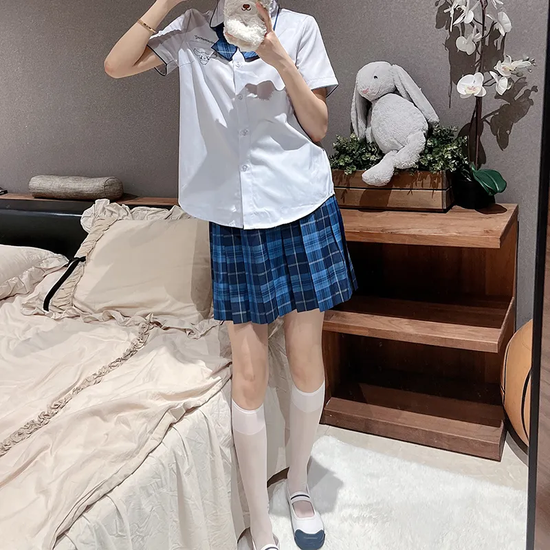 Tokyo Season Casual Short Skirts Women's Whale Fall, Plaid Skirt-41