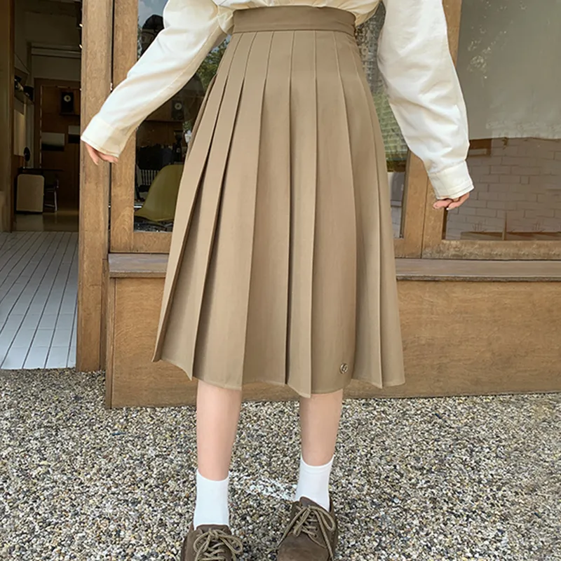 Tokyo Season Casual Long Skirt Women's Khaki Skirt-2
