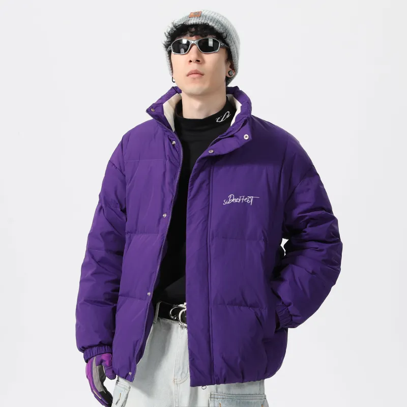 SIDEEFFECT Down Jacket Coat Winter Unisex Black-13