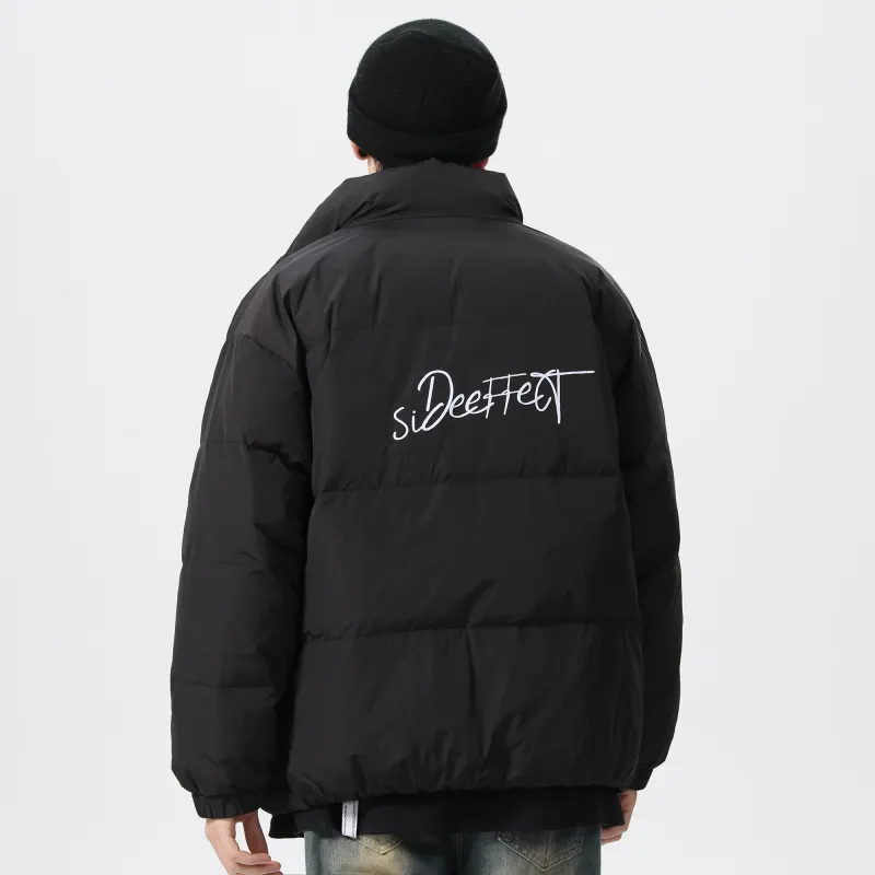 SIDEEFFECT Down Jacket Coat Winter Unisex Black-4