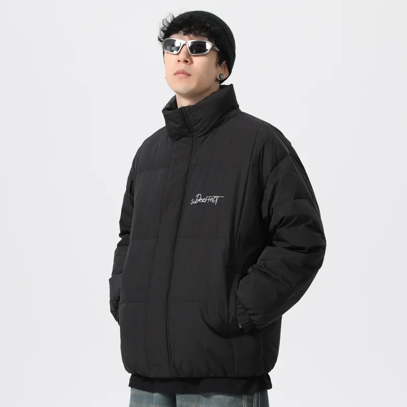 SIDEEFFECT Down Jacket Coat Winter Unisex Black-3