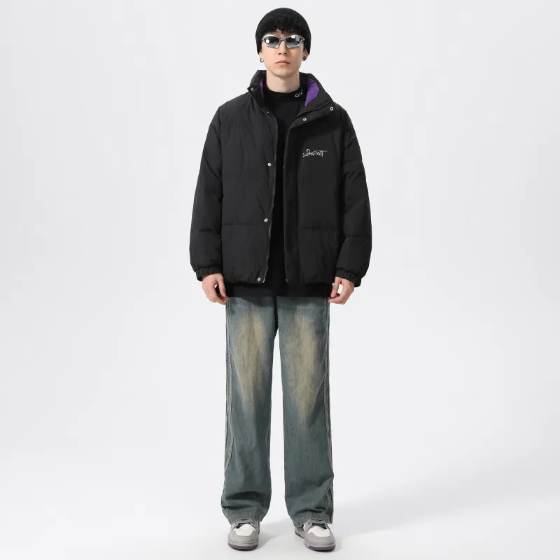 SIDEEFFECT Down Jacket Coat Winter Unisex Black-6
