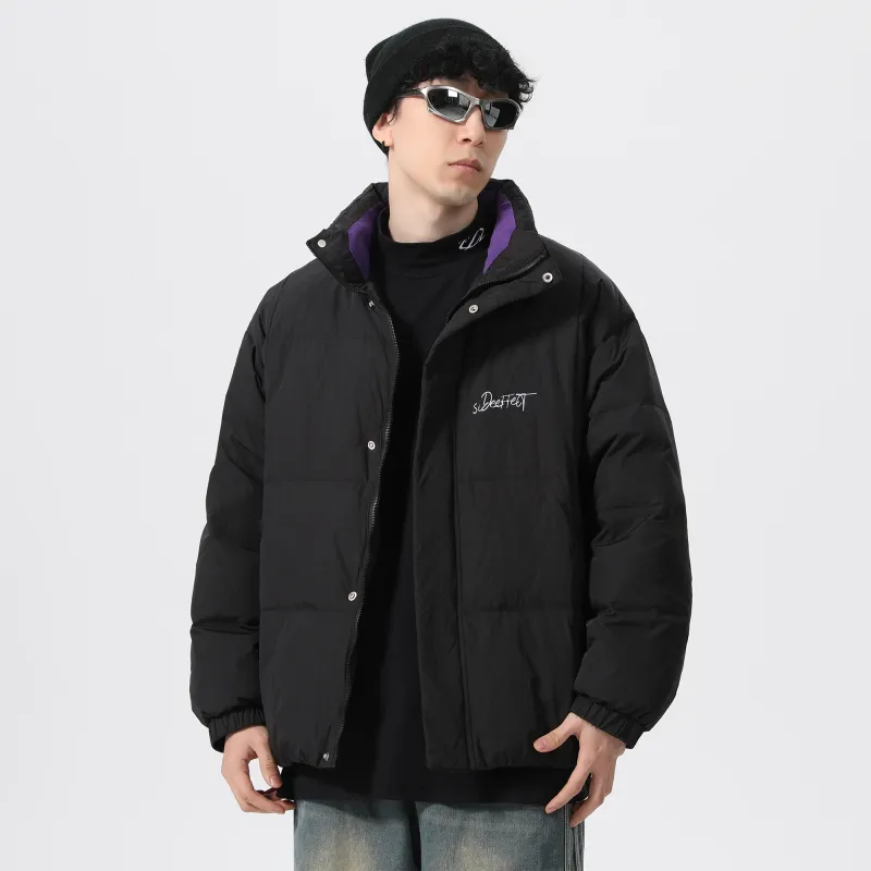 SIDEEFFECT Down Jacket Coat Winter Unisex Black-2