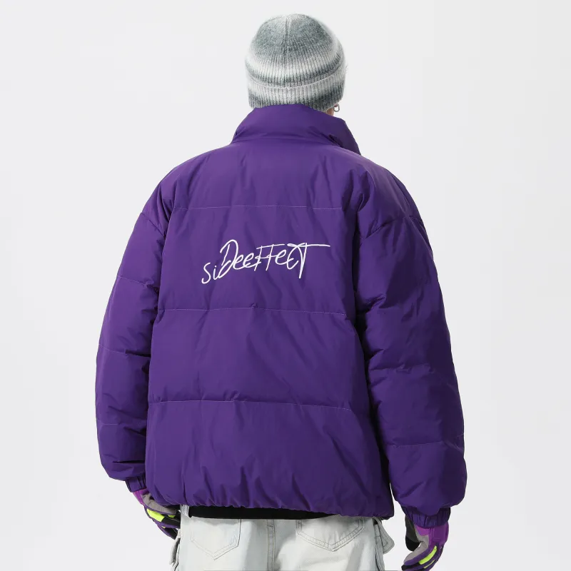 SIDEEFFECT Down Jacket Coat Winter Unisex Black-12