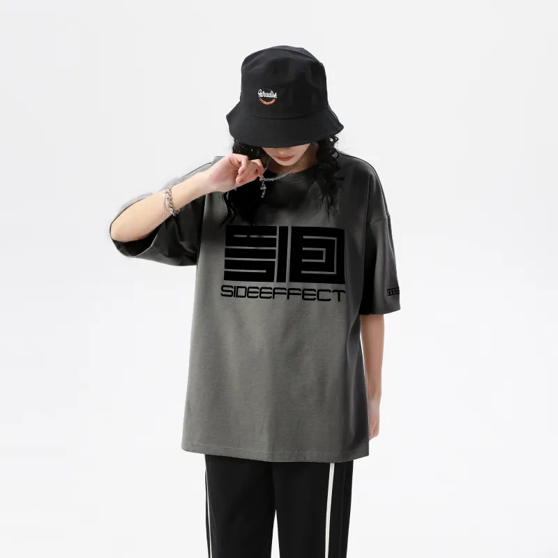 SIDEEFFECT Short Sleeved T Shirts Summer Unisex Black-18