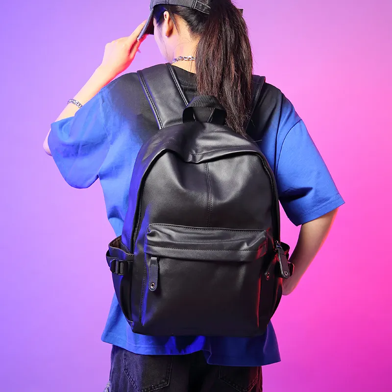 MASTER CANVAS Leather Backpack Tubas Unisex Black-6