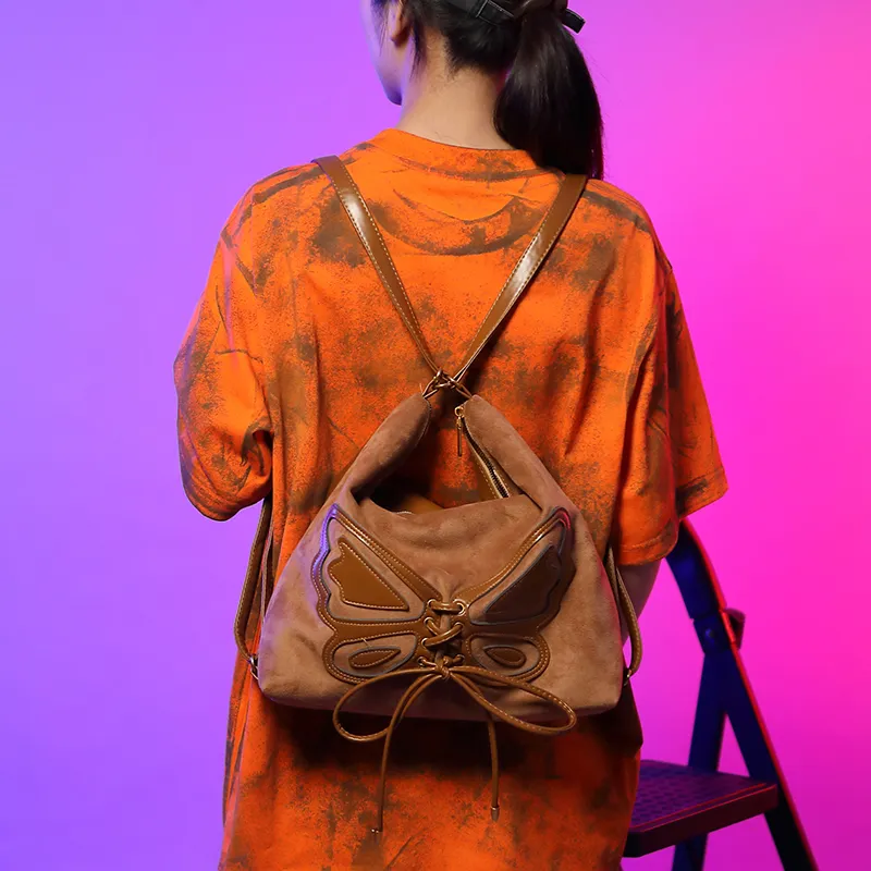 MASTER CANVAS Fabric Backpack Shoulder Bag Large Size Women's Brown/Coffee/Black-9