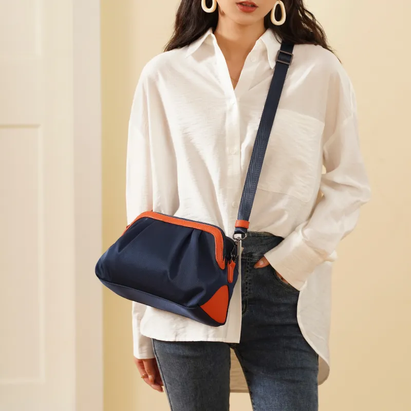 Old Man's Head Fabric Shoulder Bag Crossbody Bag Women's Blue/Black-1