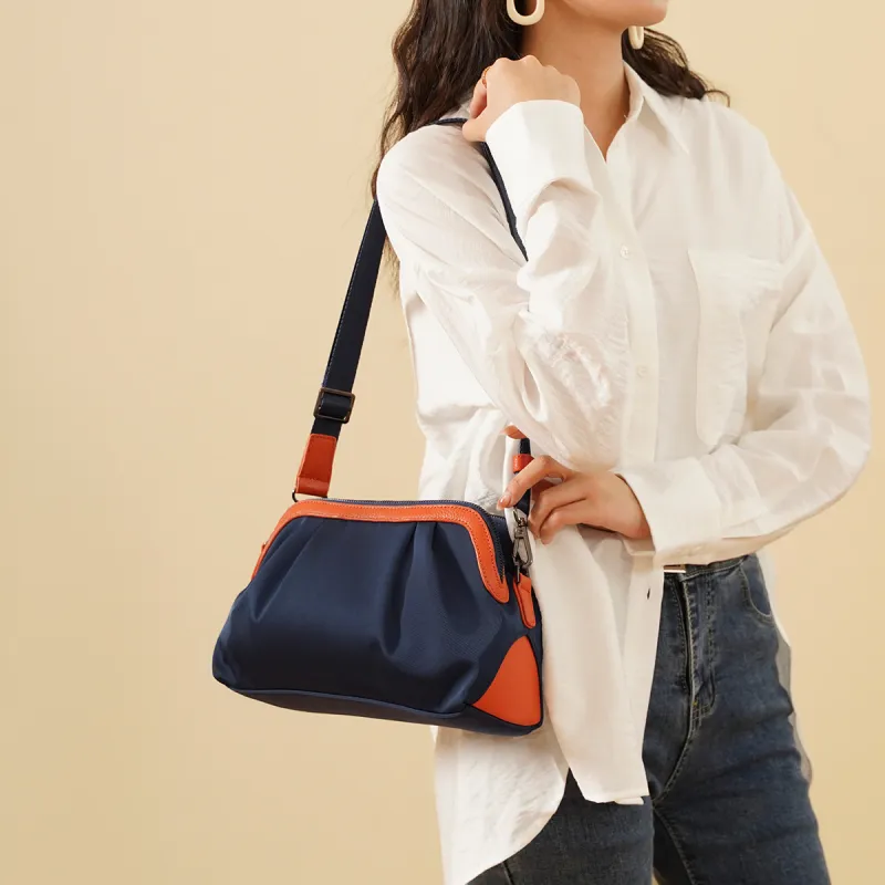 Old Man's Head Fabric Shoulder Bag Crossbody Bag Women's Blue/Black-2