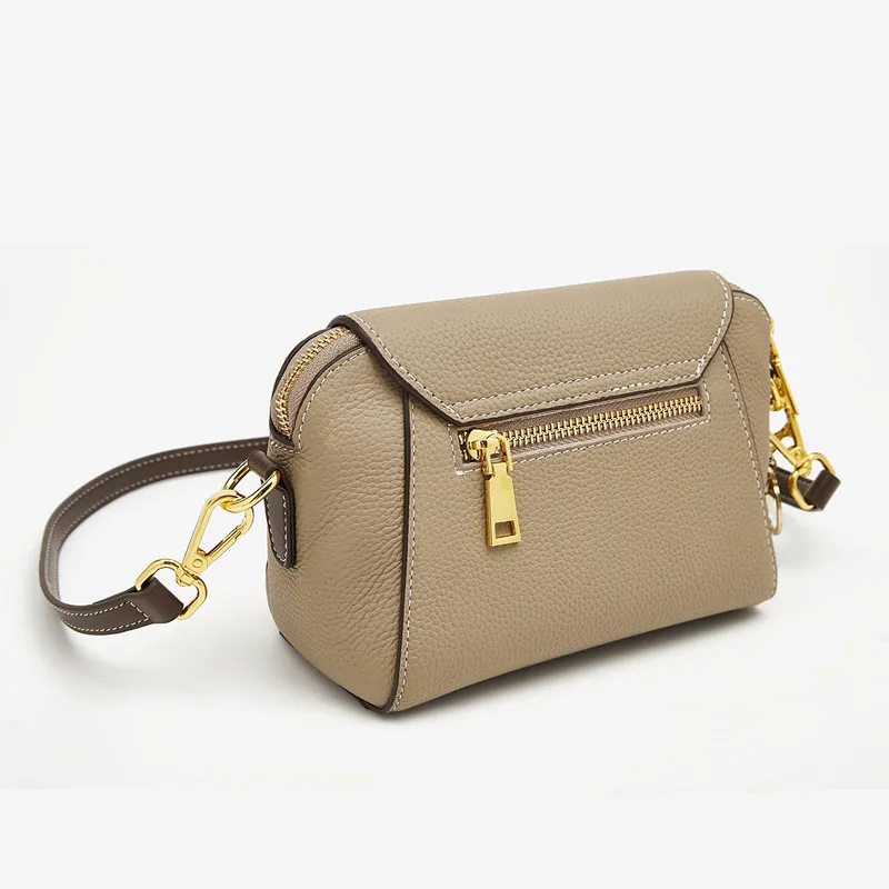 Old Man's Head Cow Leather Patchwork Synthetic Leather Shoulder Bag Crossbody Bag Women's Gray/Black-4