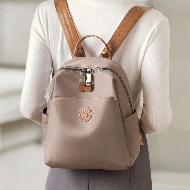Old Man's Head Oxford Backpacks Backpack Regular Women's Khaki-2