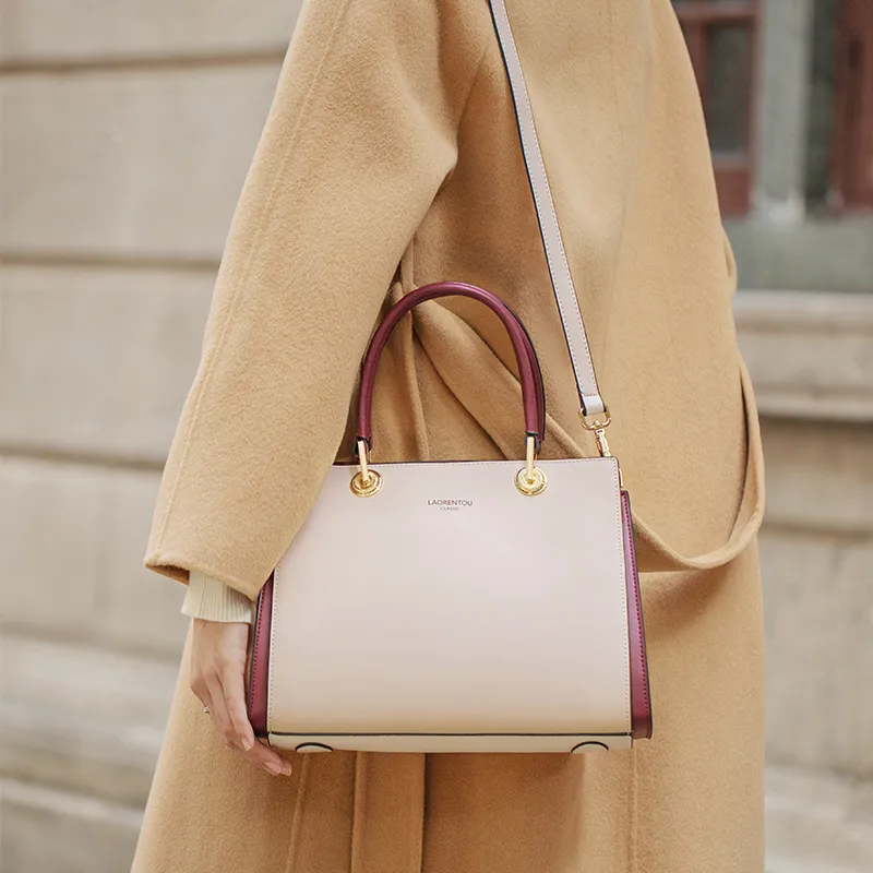 Old Man's Head Cow Leather Tote Bag Crossbody Bag One Shoulder Handbag Regular Women's Multicolor-18