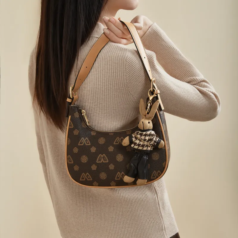 Old Man's Head PVC Crossbody Shoulder Bag Regular Women's Coffee-2
