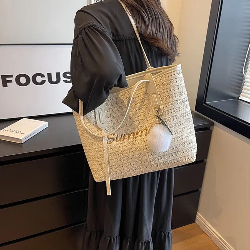 Old Man's Head Fabric, Synthetic Leather Tote Handbag, Shoulder Bag Women's White-1