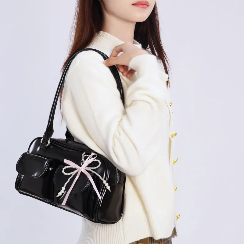 Old Man's Head Polyurethane Synthetic Leather Shoulder Bag Women's Multicolor-19
