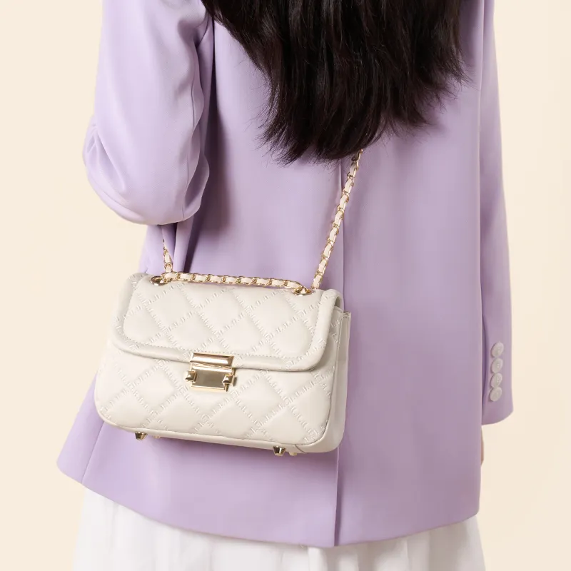 Old Man's Head Synthetic Leather Patchwork With Cow Leather Crossbody Shoulder Bags Small Size Women's White/Black-2