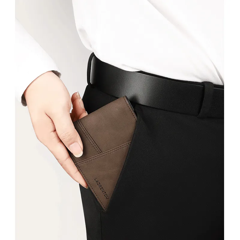 Old Man's Head Synthetic Leather Wallet Men Coffee-4