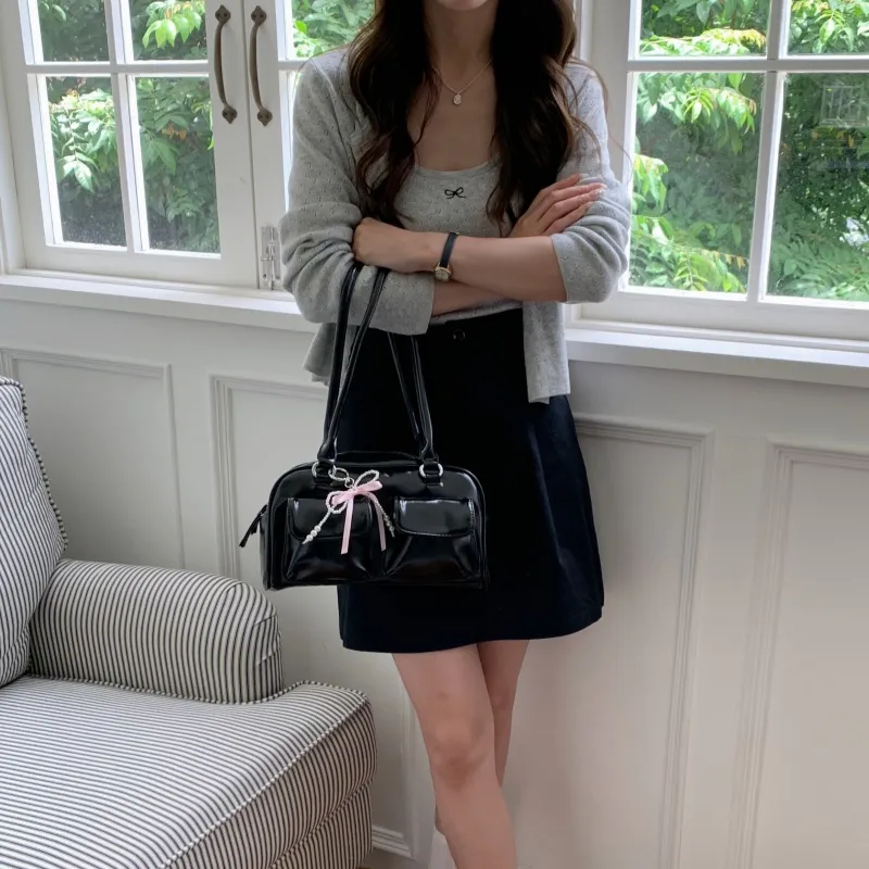 Old Man's Head Polyurethane Synthetic Leather Shoulder Bag Women's Multicolor-20