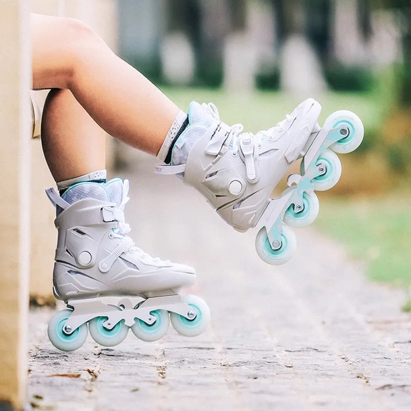 FLYING EAGLE Inline Skates High School University Roller Skating Freestyle Unisex Size 35 46 Mint White-1