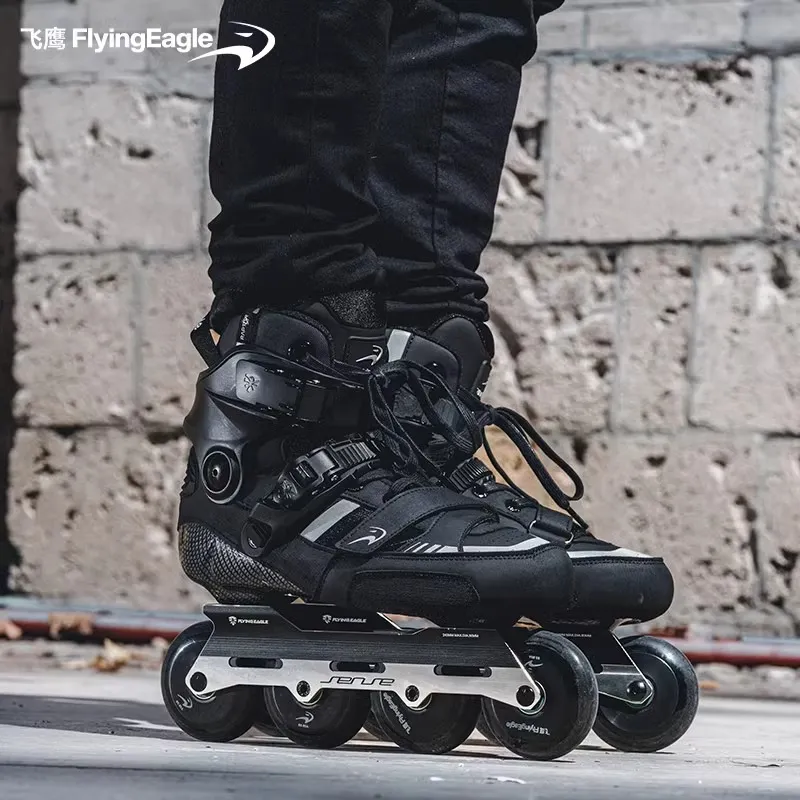 FLYING EAGLE Inline Skates City Street Drifting, Flower Patterned Cornering Unisex Silver Black-1